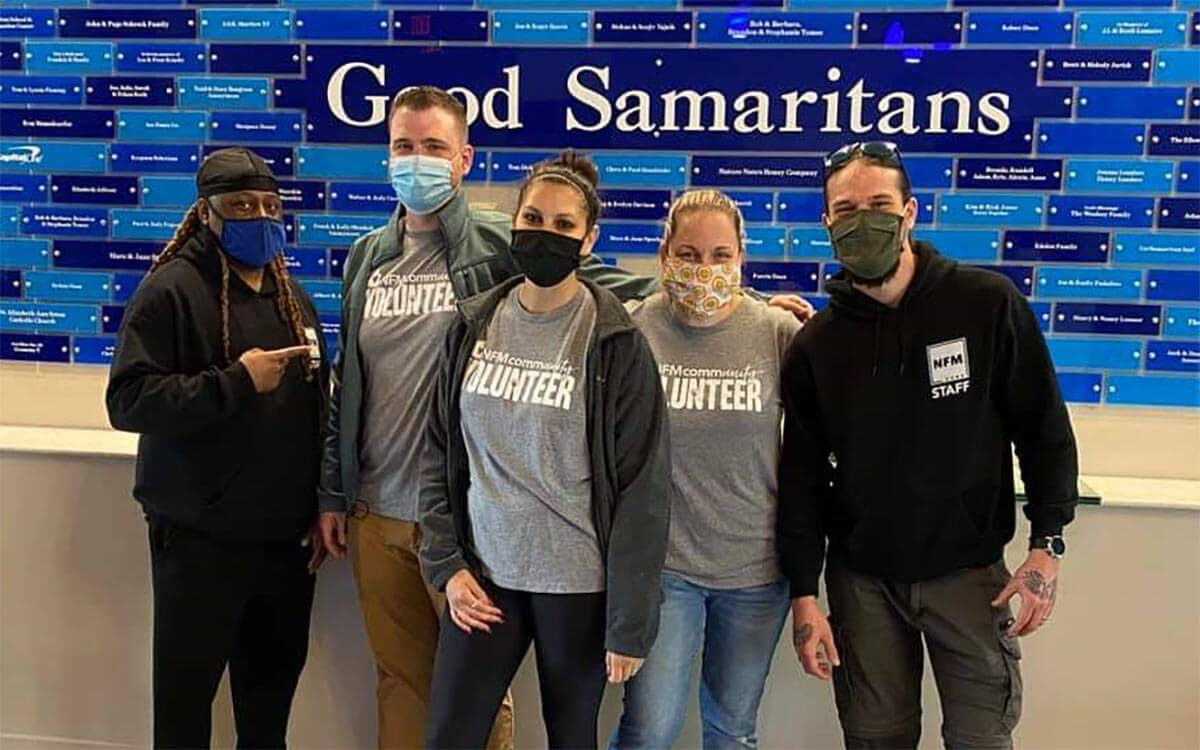 Group of NFM employees at Good Samaritans volunteering together